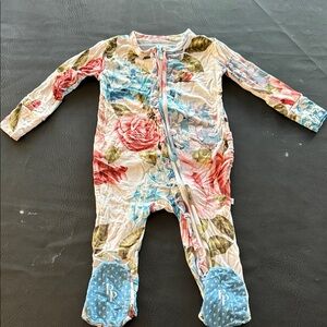 12-18M hydrangea footie posh peanut